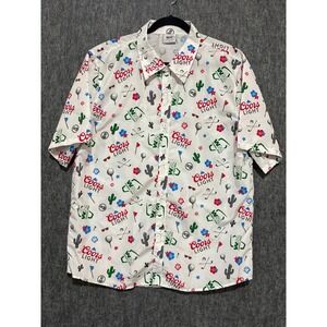 BDA Coors Light WM Phoenix Open Golf Shirt Mens XL White All Over Print Button